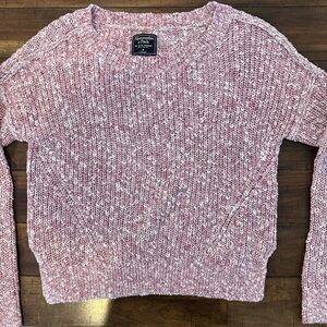 Abercrombie & Fitch Textured Pink Crew Neck Sweater